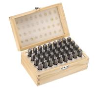 QUARKZMAN 36 Pièces Kit De Marquage En Métal 5/16" (8mm) Ensemble De Poinçons En Acier Lettres Majuscules Et Chiffres (A-Z / 0-8 / Symbole "&") Outil De Pressage À Sablage Bois Cuir