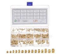 QUARKZMAN 360pcs M2 M2.5 M3 M4 M5 M6 Inserts filetés métriques en laiton Kit assortiment d'écrous à insérer chauffés, écrous à insérer filetés en laiton pour impression 3D
