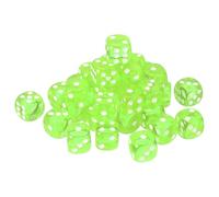 QUARKZMAN 36Pcs 6 Sided Acrylic Dice, 16mm/0.63" Rounded Corner Translucent Colored D6 Game Dice for Theme Party Fun Table Board Games, Fluorescent Green