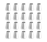 QUARKZMAN 36pcs Alliage Cloche Fin Bouchons, 14mm x 12mm Cordon Extrémités Verrouillage Bascule Bouchonuchon Fin Bouchon Corde Attaches pour Vêtements Sac Dos Cordon Serrage, Argent