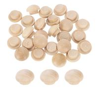 QUARKZMAN 36pcs Bouchons de Fleurs en Bois, 8mm/0.31" Cache Vis en Bois Bouchons Bouteille Réutilisable pour Cacher Trous de Vis Nœuds Décoration Meubles Travail Artisanat (12x8mm)