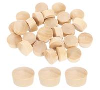 QUARKZMAN 36Pcs Bouchons en Bois pour Vis, 14mm/0.55" Tête Plate Bouchons en Bois Dur Coque en Bois Boutons en Bois pour Meubles ornementation Artisanat Menuiserie (15.5mm x 14mm)