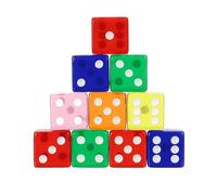 QUARKZMAN 36Pcs Dés en Acrylique, 19mm/0.75" Dés D6 Translucides, 6 Faces Carrées À Bords Arrondis pour Jeux De Société Fête d'anniversaire, (Bleu/Rouge/Orange/Jaune/Rose Clair/Vert)
