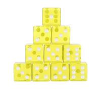 QUARKZMAN 36Pcs Dés en Acrylique, 19mm/0.75" Dés D6 Translucides, 6 Faces Carrées À Bords Arrondis pour Jeux De Société Fête d'anniversaire Fournitures De Fête À Thème, Jaune