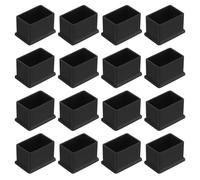 QUARKZMAN 36Pcs Embouts de Pieds de Chaise Carrés en PVC, 38mm x 25mm OD, Noirs, Patins de Pieds de Meubles pour Table, Capuchons de Protection de Sol pour Table de Patio