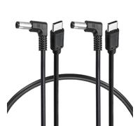 QUARKZMAN 36W PD Trigger Cable, 12V 3A 5.5x2.1mm Type-C Right Angle Power Cord 0.4m/1.3ft USB C Vers DC PD Power Fast Charging Cable Pour Portable Monitor, Security Camera,Pack of 2