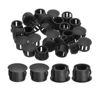 QUARKZMAN 38Pcs Bouchon de Trou en Nylon, 11.5-12mm Diamètre de Trou Bouchon d'étanchéité Rond Souple et Flexible de Verrouillage Bouchons en Caoutchouc pour Bouteille, Tuyaux, Cuisine, Noir