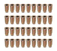 QUARKZMAN 38Pcs Écrous Filetés Inserts, M6x20mm Écrous Inserts À Hexagone Intérieur pour Bois - Vis en Alliage de Zinc Écrous de Meuble Fixations Boulons