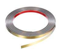 QUARKZMAN 39,4Ft x 0,39" Garniture Murale, Cadre de Garniture de Moulure à Décoller et à Coller, Garniture de Bande Métallique de Finition Brossée en Acier Inoxydable auto-Adhésive, Doré