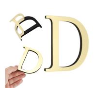 QUARKZMAN 3D Alphabet Mirror Wall Stickers, 4" Acrylic Alphabet Wall Decal Self-Adhesive House Letter Number Home Decor Art Letter Sign Pour Living Room, Bedroom Decor(Letter D)