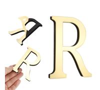 QUARKZMAN 3D Alphabet Mirror Wall Stickers, 4" Acrylic Alphabet Wall Decal Self-Adhesive House Letter Number Home Decor Art Letter Sign Pour Living Room, Bedroom Decor(Letter R)
