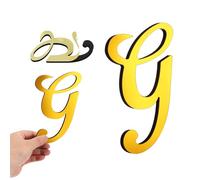 QUARKZMAN 3D Alphabet Mirror Wall Stickers, 7" Acrylic Alphabet Wall Decal Self-Adhesive House Letter Number Home Decor Art Letter Sign Pour Living Room, Bedroom Decor (Dark Gold, Letter G)