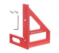 QUARKZMAN 3D Multi-Angle Measuring Ruler 45/90 Degré Impérial Alliage D'Aluminium Équerre De Menuisier Rapporteur D'Angle Règle Triangle Avec Vis Et Clé Hexagonale Pour Engineer Carpenter,
