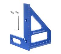 QUARKZMAN 3D Règle De Mesure Multi-Angles 45/90 Degrés Métrique En Alliage D'Aluminium Équerre De Menuiserie Rapporteur D'Angle Règle Triangle Avec Vis Et Clé Hexagonale Pour Ingénieur