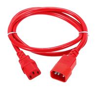 QUARKZMAN 3ft 18 AWG Rouge 18/3 Cordon d'alimentation Universel C14 vers C13 10A 250V 3 Broches Extension PDU Cordon d'alimentation pour PC,Computer,Printers,TV,AC Adapter,Laptop,Monitor