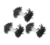 QUARKZMAN 3mm Double Head Flower Stamen 1020 Pcs Étamines Florales Artificielles Pistil pour Christmas Wedding Flowers Making Scrapbook Decoration DIY Crafts, Black