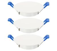 QUARKZMAN 3Pcs 100mm/3.9" Plaque Ronde De Plafond, Panneau Décoration Pour Ouverture 2.8-3.1" Plafond Ou Placoplâtre, Cache Trou Pour Enceinte Ou Projecteur Avec Ressort, Finition Blanc Mat