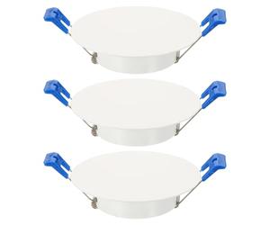 QUARKZMAN 3Pcs 100mm/3.9" Plaque Ronde De Plafond, Panneau Décoration Pour Ouverture 2.8-3.1" Plafond Ou Placoplâtre, Cache Trou Pour Enceinte Ou Projecteur Avec Ressort, Finition Blanc Mat