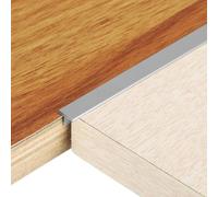 QUARKZMAN 3Pcs 2.9ft x 0.31" t Moulure Plancher Bandes De Transition, Alliage D'Aluminium Revêtement De Sol Vinyle Garniture D'Écart Pour Joint Plancher Laminé Carrelage Interstices De Sol, Gris