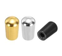 QUARKZMAN 3Pcs 3 Way Guitar Toggle Switch Tip, M4 Filetage Laiton Bouton Commutateur Guitare Pour LP Electric Guitar Pièces De Rechange, Noir/Argent/Or