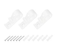 QUARKZMAN 3Pcs 50x15mm Attache-Chaine pour Store Enrouleur, Crochet Fixation P pour Rideau, Dispositif Tension A Chaine Perlee avec Vis pour Stores, Stores Romans, Blanc