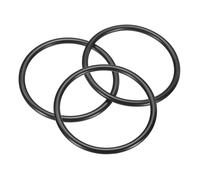QUARKZMAN 3Pcs 58mm OD. 50mm ID. 4mm Width O-Rings, 304 Acier Inoxydable Solide Soudé Sans Soudure O-Ring Décoratif De Connexion Pour Macrame, suspendu Élingues Corde, Noir