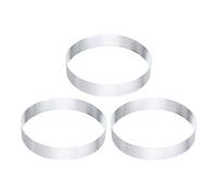 QUARKZMAN 3Pcs Anneaux à Tarte en Acier Inoxydable 4.3" Cercle Métallique Perforé pour la Pâtisserie Dessert Mousse Gâteau Rond Anneau Antiadhésif pour Cuisine Maison Outil de Fabrication