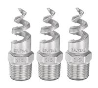 QUARKZMAN 3Pcs Buses Spirales Coniques, PT 3/8" Male 316L Acier Inoxydable Pulverisateur Depotage Atomisation Arroseur pour Garden Watering Fire Proof Gas Cooling, Silver