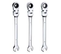 QUARKZMAN 3pcs liquet à Tête Pivotante 6/7/8mm 180° Tête Rotative ombinée Métrique à Cliquet 72 Dents Acier Chrome Vanadium pour Fixations Écrou Boulon