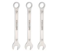 QUARKZMAN 3pcs ombinée Fine Métrique 12mm Torx Extrémité Boîte 15 Degré Décalé Extrémité Ouverte Acier Inoxydable, Ton Argenté