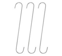 QUARKZMAN 3Pcs Crochets Longs en Forme de S en Métal Extra Long de 12 Pouces en Acier au Manganèse Élevé Outil de Rangement en Forme de S pour Cuisine Jardin Salle de Bain, Argent