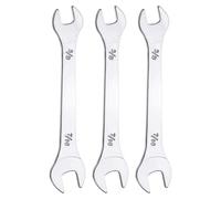 QUARKZMAN 3pcs Double Open End Thin Wrench Set 3/8" × 7/16" SAE Super Thin Small Flat Head Wrench Mirror Polished Open Ended Spanner Pour Automotive Repair Furniture Assembly