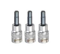 QUARKZMAN 3Pcs Douille À Six Pans Cremone 3/8" Pour H6 S2 Acier Vis À Tête Hexagonale Mèches De Perçage Acier CR-V Adaptateur De Douille Pour Auto Écrous Hexagonaux Boulons Réparation