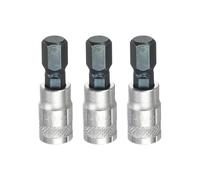 QUARKZMAN 3Pcs Douille Hexagonale 1/4" Drive H8 Acier S2 Embout De Tournevis Tête Hexagonale Douille Adaptateur Acier CR-V Pour Réparation Écrous Hexagonaux Boulons Axe Auto Maison