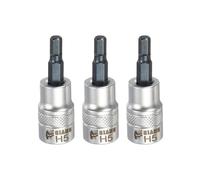 QUARKZMAN 3Pcs Douille Hexagonale À 6 Pans 3/8" Entraînement H5 Acier S2 Embout De Tournevis À Tête Hexagonale Adaptateur De Douille Acier CR-V Pour Écrous Hexagonaux Boulons Axe Auto