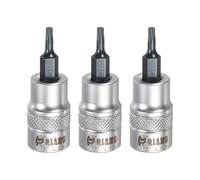QUARKZMAN 3Pcs Douille Torx 3/8" Drive T10 Acier S2 Tête Étoile Tournevis Forets Adaptateur Douille Acier CR-V Pour Home Auto Axle Hex Nuts Bolts Repair
