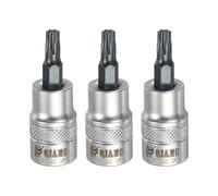 QUARKZMAN 3Pcs Douille Torx 3/8" Drive T27 Acier S2 Tête Étoile Tournevis Forets CR-V Adaptateur Douille Pour Maison Auto Essieu Écrous Hex Bolts Réparation