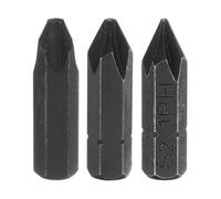 QUARKZMAN 3pcs Embout Tournevis Phillips 5/16" Tige Hex 32mm Long Noir | PH1/PH2/PH3, Acier S2, Magnétique Croisé