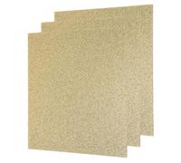 QUARKZMAN 3Pcs Feuilles d'Acrylique Pailletées en Or 1/8" d'Épaisseur 8" x 8" Feuilles Plastiques PMMA Fluorescentes Brillantes Extrudées Translucides pour l'Art du Bricolage Découpe