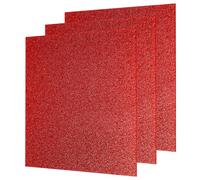 QUARKZMAN 3Pcs Feuilles d'Acrylique Pailletées Rouges 1/8" Épaisseur 8" x 8" Feuilles Plastiques PMMA Fluorescentes Brillantes Extrudées Translucides pour l'Art Artisanal DIY Découpe