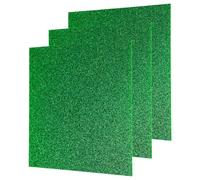 QUARKZMAN 3Pcs Feuilles d'Acrylique Pailletées Vertes 1/8" Épaisseur 8" x 8" Feuilles Plastiques Fluorescentes PMMA Brillantes Extrudées Translucides pour l'Art du Bricolage Découpe