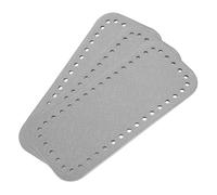 QUARKZMAN 3pcs Fond De Sac en Cuir PU pour Tricot, Rectangle 18 x 8 cm Base De Sac Au Crochet pour Fabrication De Sacs À Main Et Pochette, Argenté