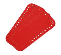 QUARKZMAN 3Pcs Fond De Sac en Cuir PU Tricot, Rectangle 7.1 X 3.1 Pouces Base De Sac Crochet pour Tote Bag Handbag Purse Making, Rouge