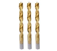 QUARKZMAN 3Pcs Foret Pointe Brad 10,5mm (13/32") Dia Droit Tige Ronde Foret Métrique Pointe Brad Spirale Twist Forets pour Menuisier Bois Plastique Caoutchouc, Doré