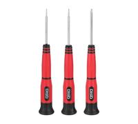 QUARKZMAN 3Pcs Jeu De Tournevis Phillips De Precision 1.5/2/3mm Acier S2 Magnetique Mini Tournevis Phillips Style Stylo Avec Manche PP Anti-Derapage Pour Laptop Electronique, Noir(Rouge)
