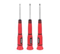 QUARKZMAN 3Pcs Jeu De Tournevis Triangle De Precision 2/2.3/2.7mm Acier S2 Magnetique Mini Tournevis Style Stylo Avec Manche PP Anti-Derapage Pours Ordinateurs Portables, Noir(Rouge)