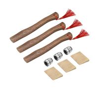 QUARKZMAN 3pcs Manche De Hache en Bois De Remplacement 13" Manches De Hache Universelle en Hickory avec Cale en Bois Et Ronde pour Hache De Camping Et Jardinage