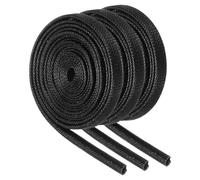 QUARKZMAN 3Pcs Manchon Coupe-Feu pour Tresse d'Isolation de Fil, 3,28Ft-1,5mm ID Noir, Gaine en Fibre Verre Enduite Silicone Haute Température pour Conduites Automobiles Électriques