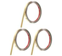 QUARKZMAN 3pcs Moulure Murale En Acier Inoxydable, 10Ft x 0.39 Pouce, Moulure Métallique Adhésive, Moulure Adhésive Pour Mur Plafond, Cheminée, Bordure De Miroir, Or Brossé