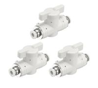 QUARKZMAN 3Pcs Pneumatique BUC A Raccord Rapide A Bille 4mm Tube OD Valve De Controle De Debit D'Air Raccord De Tube Union Droit Adaptateur Raccord Rapide D'Air Raccord De Tuyau D'Air